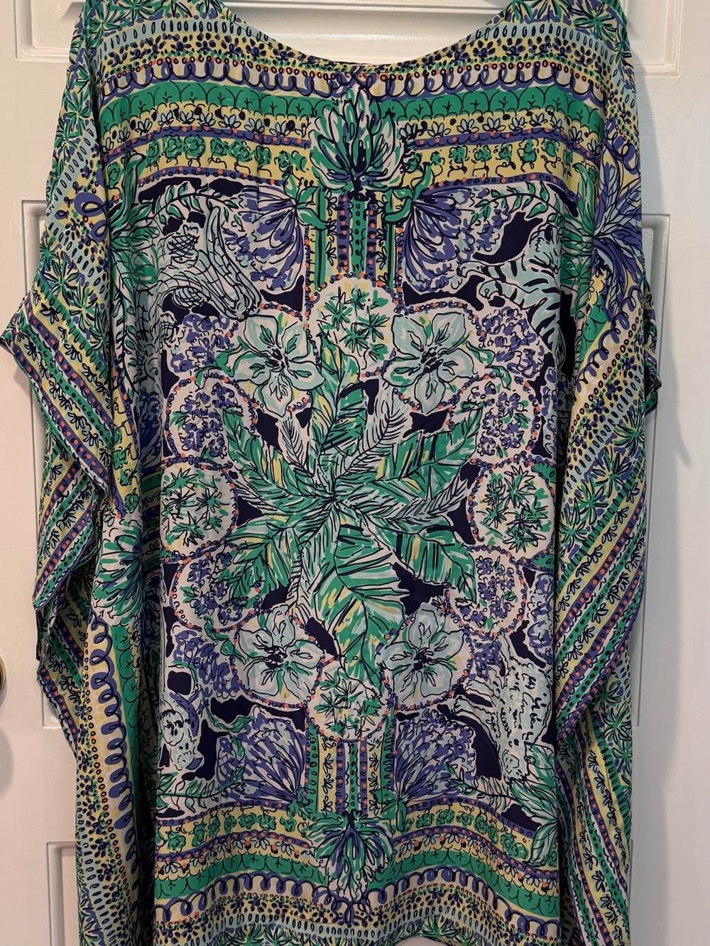 Lilly Pulitzer Multicolor Floral & Leaf Print Dress- Green, Blue, Pink